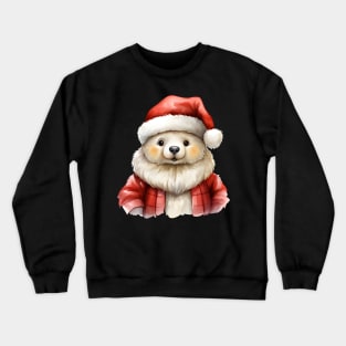 Polar Bear Santa Xmas, Watercolor, Teddy Christmas - 02 Crewneck Sweatshirt